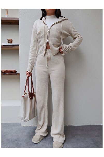 ESRAHELVACI Çift Fermuarlı Triko Takım