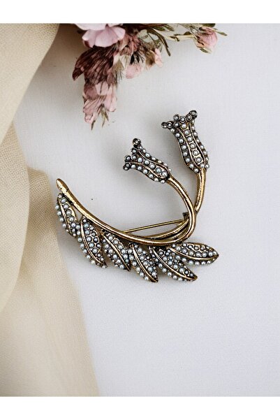 FAYRA ACCESSORIES Çift Lale Figürlü Broş