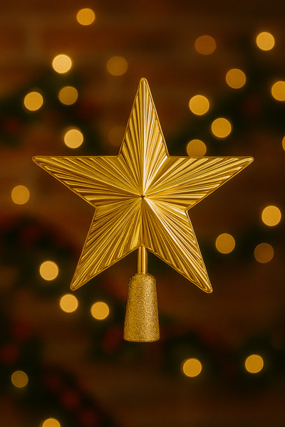 Derin Düşler Christmas Pine Tree Ornament Gold Star Topper Ornament Star Pine Topper Pine Tree Star 15 cm