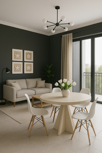 Arvessohome Yıldız Model 90 Çaplı 75 cm yükseklikli (36 mm KALIN KENARLI) (SANDALYE YOK) Yuvarlak Yemek Masası