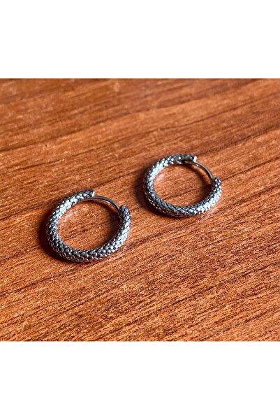 Viking Dragon Skin Design Threadable 316L Stainless Steel Non-Tarnish Earrings Pair