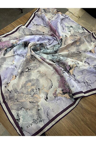 AGORATEKSTİL Γυναικείο κασκόλ από βαμβακερό μαρμάρινο σχέδιο