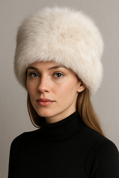 CosmoOutlet Women's Cream Color Winter Faux Fur Plush Russian Ushanka Hat