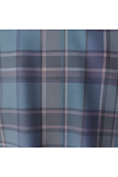 PUREYSMA Kareli Lacivert-Mor Katlanabilir Bez Alışveriş Çantası – Suya Dayanıklı ve Kılıflı