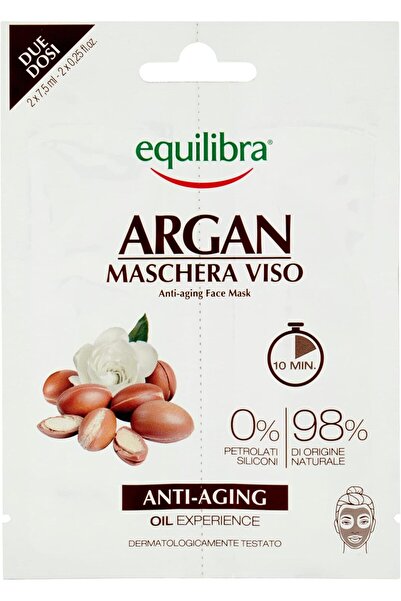 Equilibra MASCĂ DE FAȚĂ CU ARGAN anti-îmbătrânire, 2 doze, 2 x 7,5 ml, fără p...