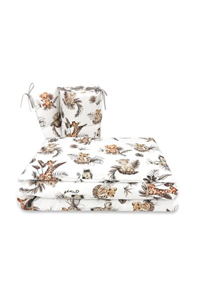 MimiNu Lenjerie patut cu 3 piese, MimiNu, Pentru patut 120x60 cm, Bumbac, Sav...