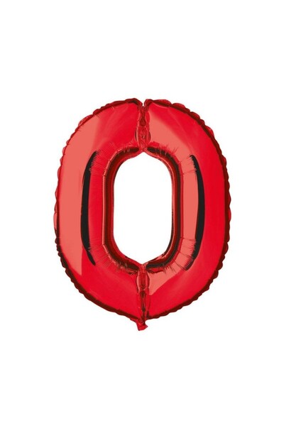PRC Metallic red number foil balloon, height 35 cm, for birthday Model 0