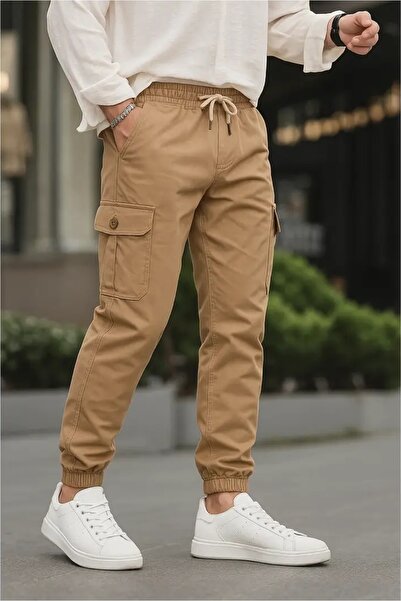 SERAZAT Παντελόνι Cargo με τσέπες, βαμβακερό λύκρα, ελαστικό πόδι