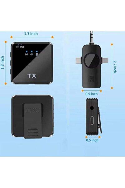 H Kablosuz Tüylü Yaka Mikrofonu F11 Model 3'ü 1 Arada 3.5mm Uyumlu Tekli Set Type-C Apple