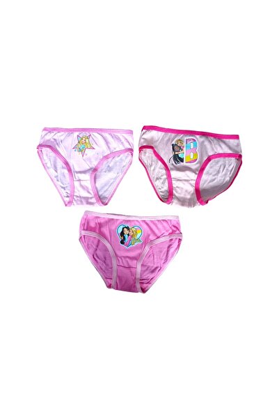 Barbie Set 3 perechi chiloți fete, multicolor, 100% bumbac, Happy,