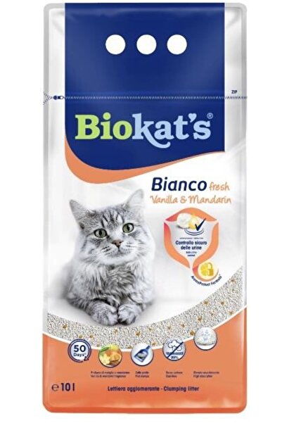 Biokats Biokat's Bianco Fresh Topaklanan Mandalina Aromalı Kedi Kumu 10 lt