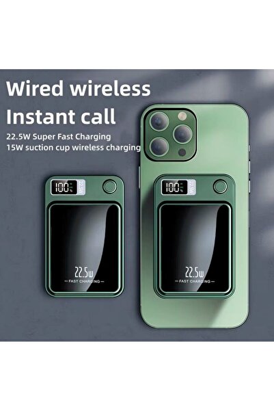 cyke External battery 10000 mAh wireless, Fast charging 22.5 W, USB + Type C, Smart protection