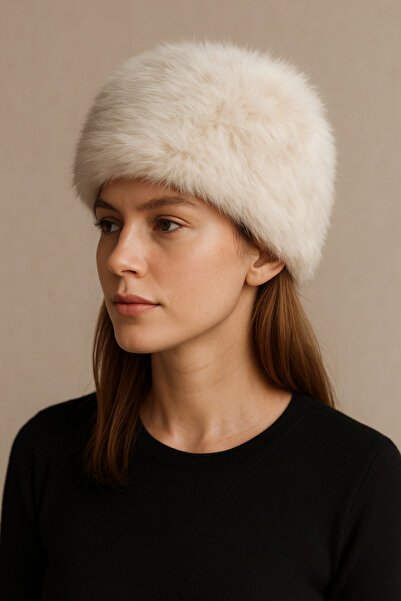 CosmoOutlet Women's Cream Color Winter Faux Fur Plush Russian Ushanka Hat