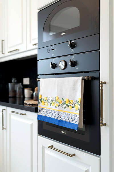 Cango Home Blue Yellow Decorative Lemon Patterned Digital Printed Oven Cover Cgh1050-F