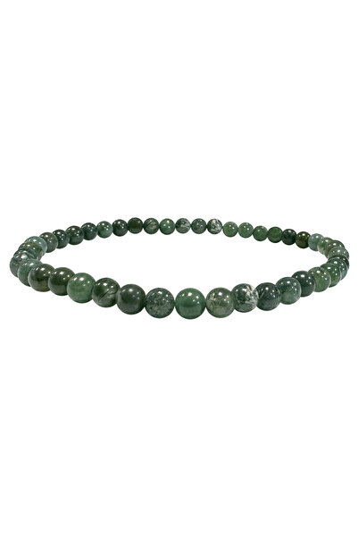 LAXMİ Bratara agata muschi (moss) 4mm - Concentrare si stabilitate emotionala