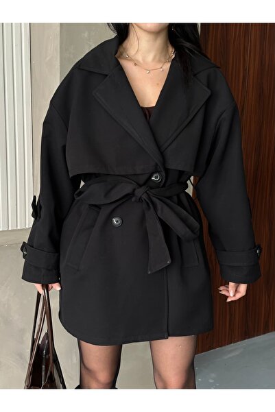 Moda İkra Trench Coat Belted Buttoned Stylish Comfortable Casual Combination Spring Autumn Trench Coat