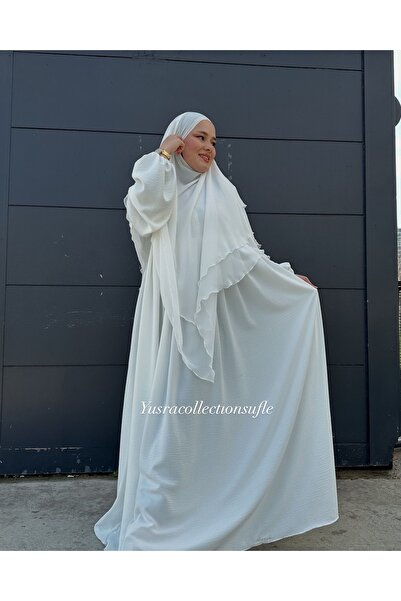 Yüsra Collection Σετ Ayrobin με φόρεμα και μακρύ σουφλέ 2 τεμαχίων