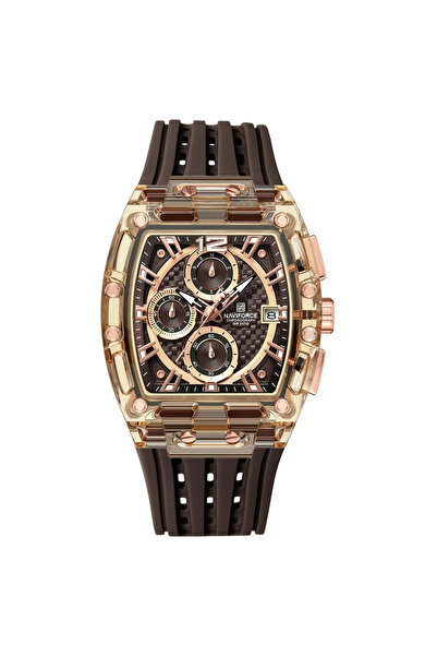 Naviforce Ανδρικό Ρολόι Χειρός Sport Casual Fashion Αναλογικό Quartz Καφέ Χρυσό