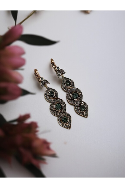 FAYRA ACCESSORIES Crystal Stone Diamond Mount Spiral Earrings