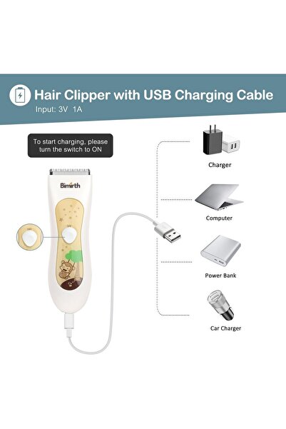 Bimirth Kids Hair Clipper, Silent Baby Hair Clipper, Quiet Hair Trimmer for C...