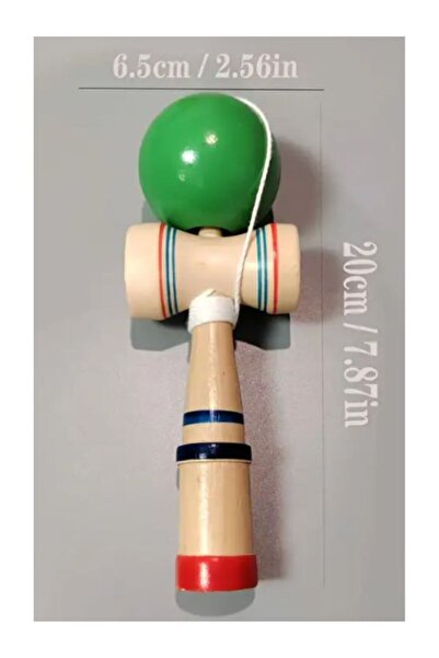OEM Kendama japoneza din lemn, cu bila verde