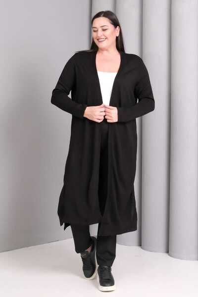 tarzımsüper Women's Plus Size Oversize Soft Textured Hijab Cardigan