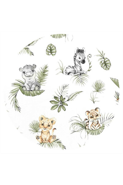 Qmini Aparatoare pentru patut, Qmini, Bumbac, 180x30 cm, Cu panglici, Safari
