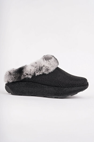Madam Tarz Ljn-092 Feather Detailed Stone Slippers