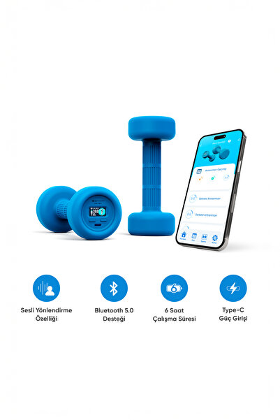 Şımart Akıllı Dambıl 2x1 Kg Uygulama Destekli, Sesli Yönlendirmeli, LCD Ekranlı