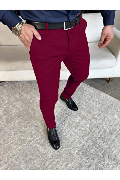 Wkm Denim بنطال تشينو كاجوال بقصة ضيقة للرجال