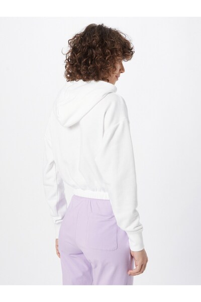 Champion Women's white cropped sweatshirt
