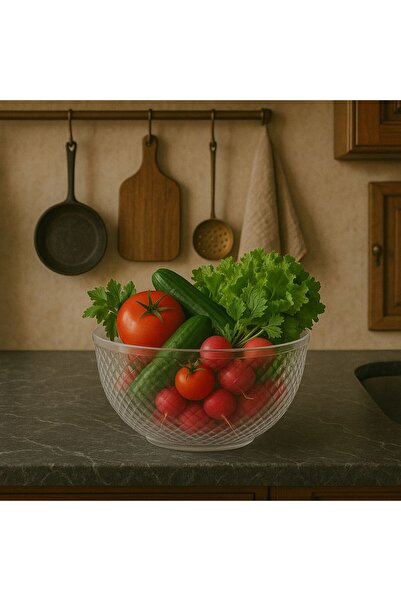 Pink Cat Kitchen 3 Pcs Salad Fruit Bowl Hard Mica Plastic Stylish Appearance