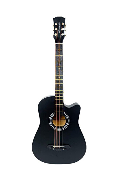 Mike Music Acoustic Guitar With Bag And Strap 38 Inch Black vinyl