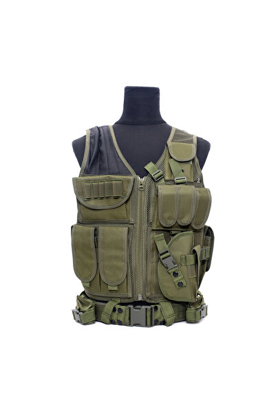 Opra tactic OPRA Tactical Vest, Adjustable, Multifunctional, Airsoft, Hunting, Security, Military Green
