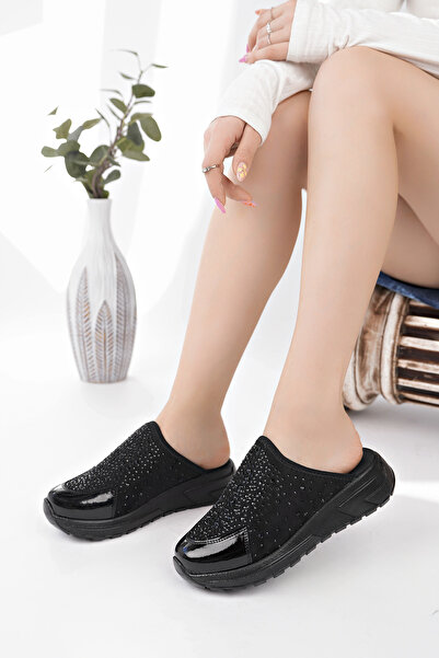 Madam Tarz Ljn-156 Stone Patent Leather Slippers