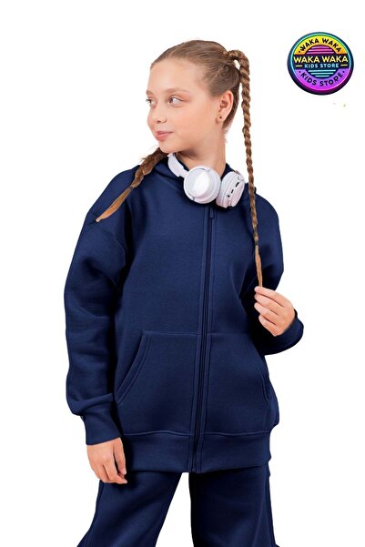 ww waka waka kids store Unisex Παιδική ζακέτα με φερμουάρ και κουκούλα