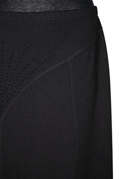 HESNA Women's Nida Winter Plus Size Unlined Latex Black Skirt