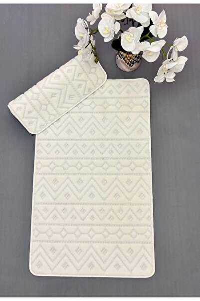 Dainty Home Goblette Home |   Salon Quality Bathroom Mat Set - Ecru/Beige Wov...