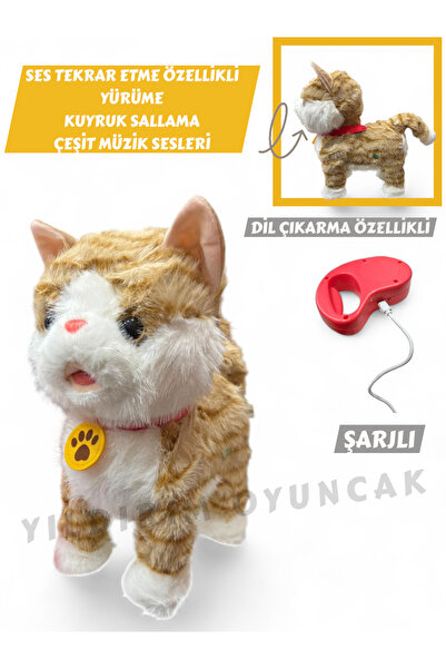 YILDIRIM OYUNCAK Şarjlı Pilli Sesli Tasmalı Kumandalı Dil Çıkaran Ses Tekrar ...