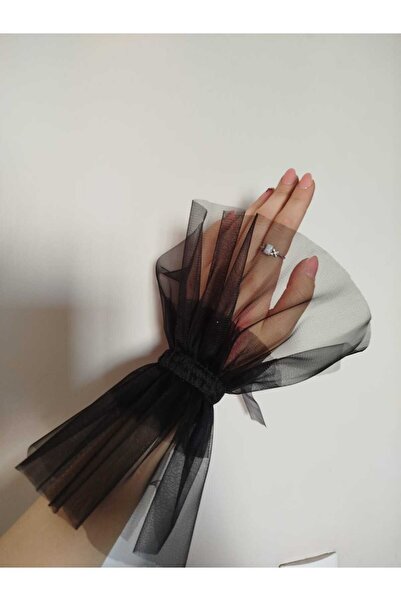 ZEN DUVAK Siyah Tül Nişan Kına Eldiveni