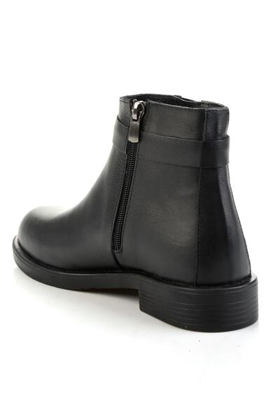 Bambi Siyah Siyah Hakiki Deri Kadın Bot & Bootie K02028013503