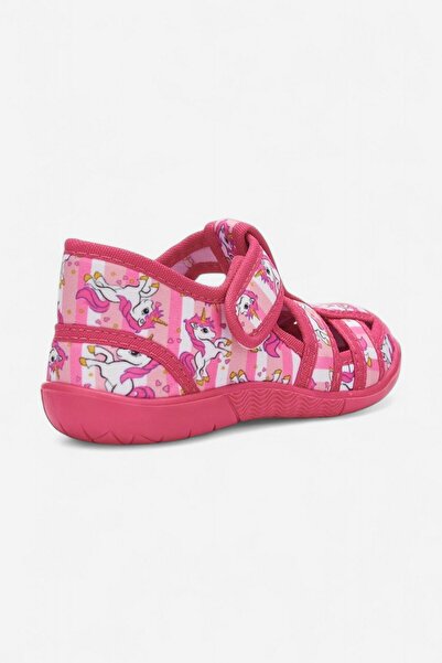 Allyup Daily Unisex Pink Children's Sandals Flexible Non-Slip Sole Linen Velcro Summer Home Nursery Shoes 143