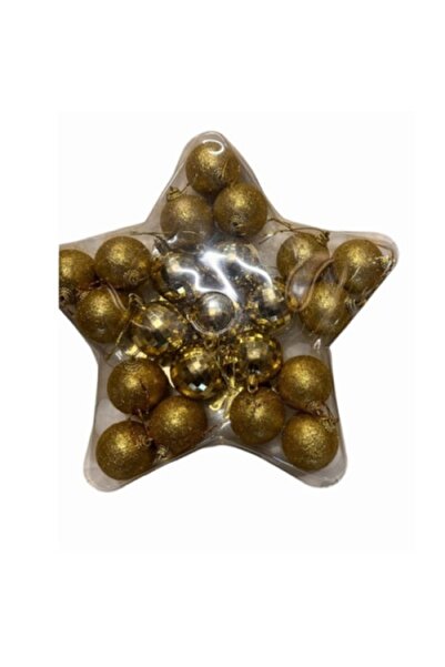 Clini Set de 23 globuri de Crăciun, Clini, 5 cm, aurii, 2x-0670