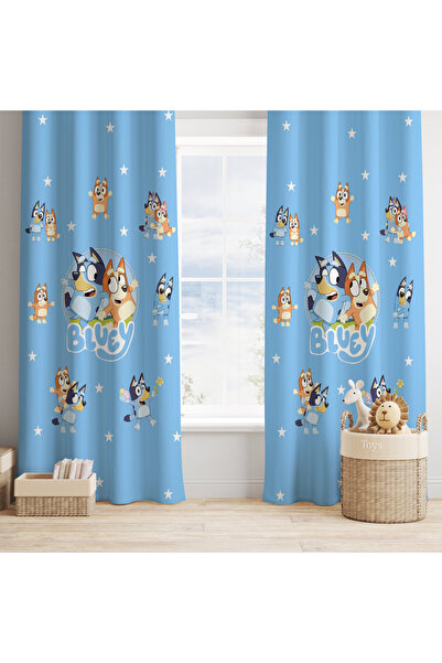 adenkahome Bluey personaj buc Perdele de fundal pentru camera bebelusului si copilului (DUO WING)