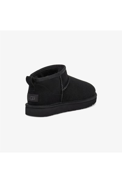 UGG Kadın Deri Logolu Düz Tabanlı Günlük Kullanım Siyah Bot & Bootie