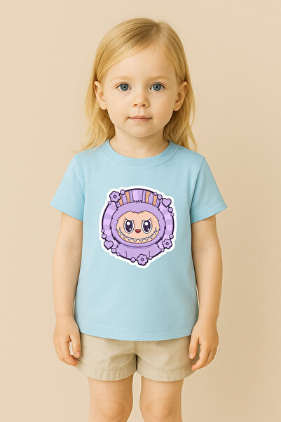 SVART WEAR تي شيرت مطبوع بنمط لابوبو للأطفال والكبار بتصميم مزدوج