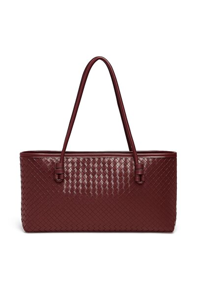 Die Fein Mercan Stores Women's Long Knitted Detail Tote Hand and Shoulder Bag