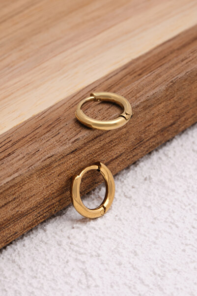 ByFlorya Jewelry Steel Hoop Earrings Non Tarnish Diameter 1.2cm Suitable for Daily Wear Tube Earrings