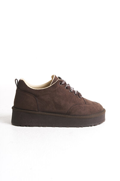 Solo Bag Thick Sole Lace-Up Suede Orthopedic Brown Casual Women's Sports Shoes