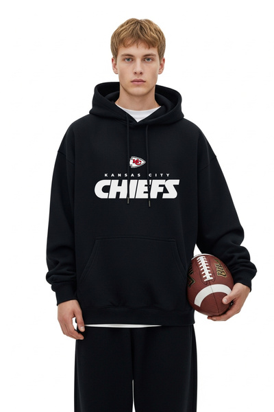 BA Sportswear Nfl Chiefs Black Oversize Hooded Sweatshirt